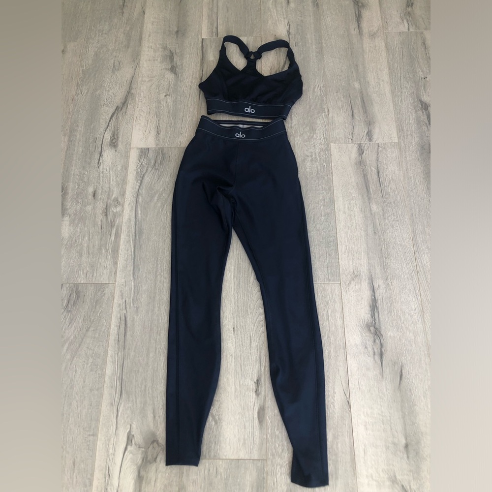 ALO Yoga Suit Up Set in Navy Blue